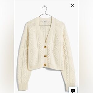 Madewell cable crop cardigan